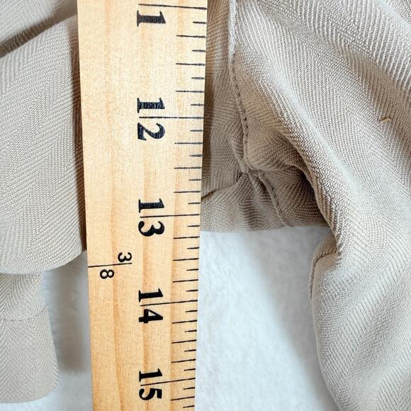 Caribbean Men's Shorts 36 Beige Relaxed Fit Pleated Silk Bermuda Pleated Y2K - Picture 6 of 8